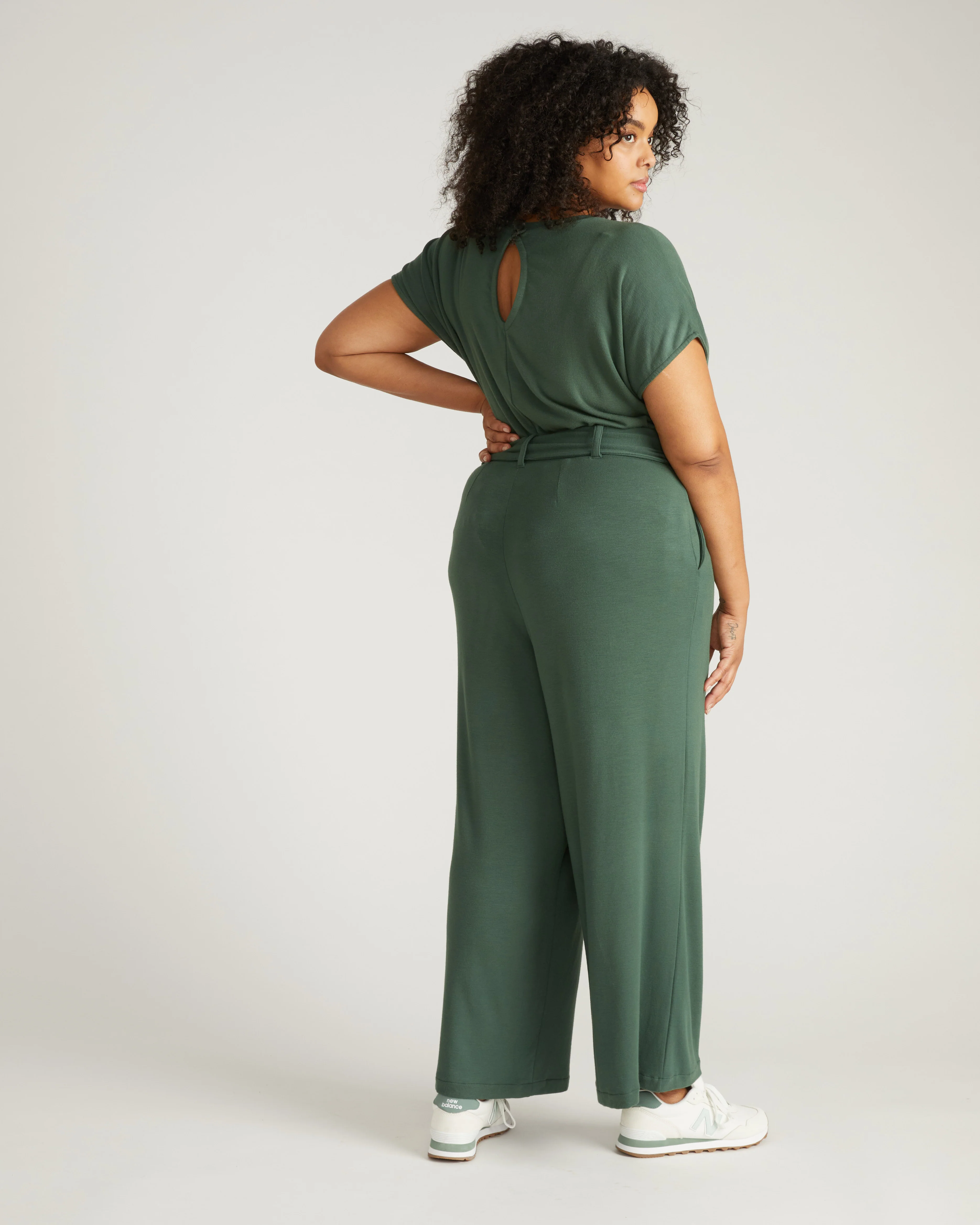 TravelKnit Wide Leg Pants - Conifer - Image 3