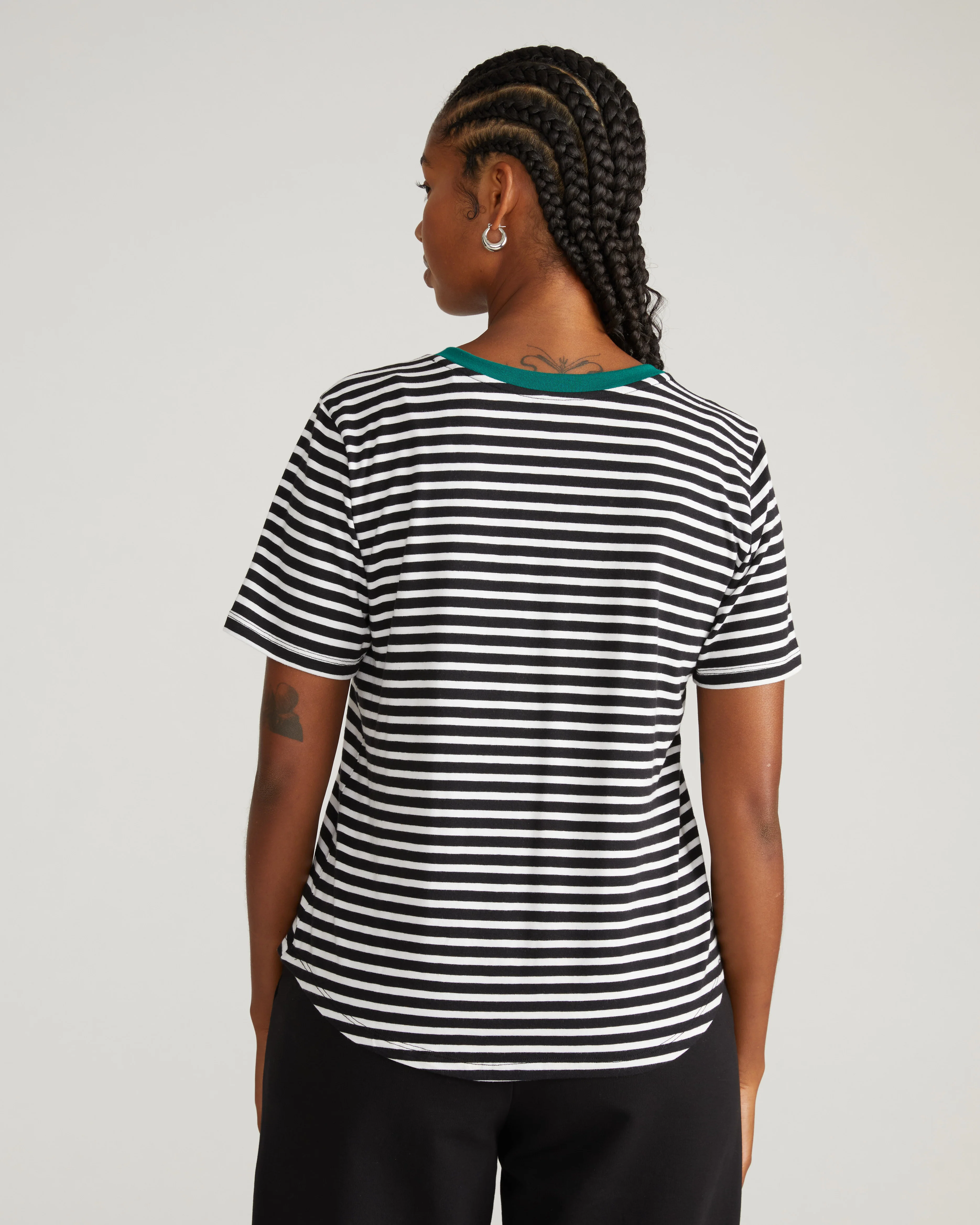 V Rex - Black/White Stripe with Aventurine Trim - Image 3
