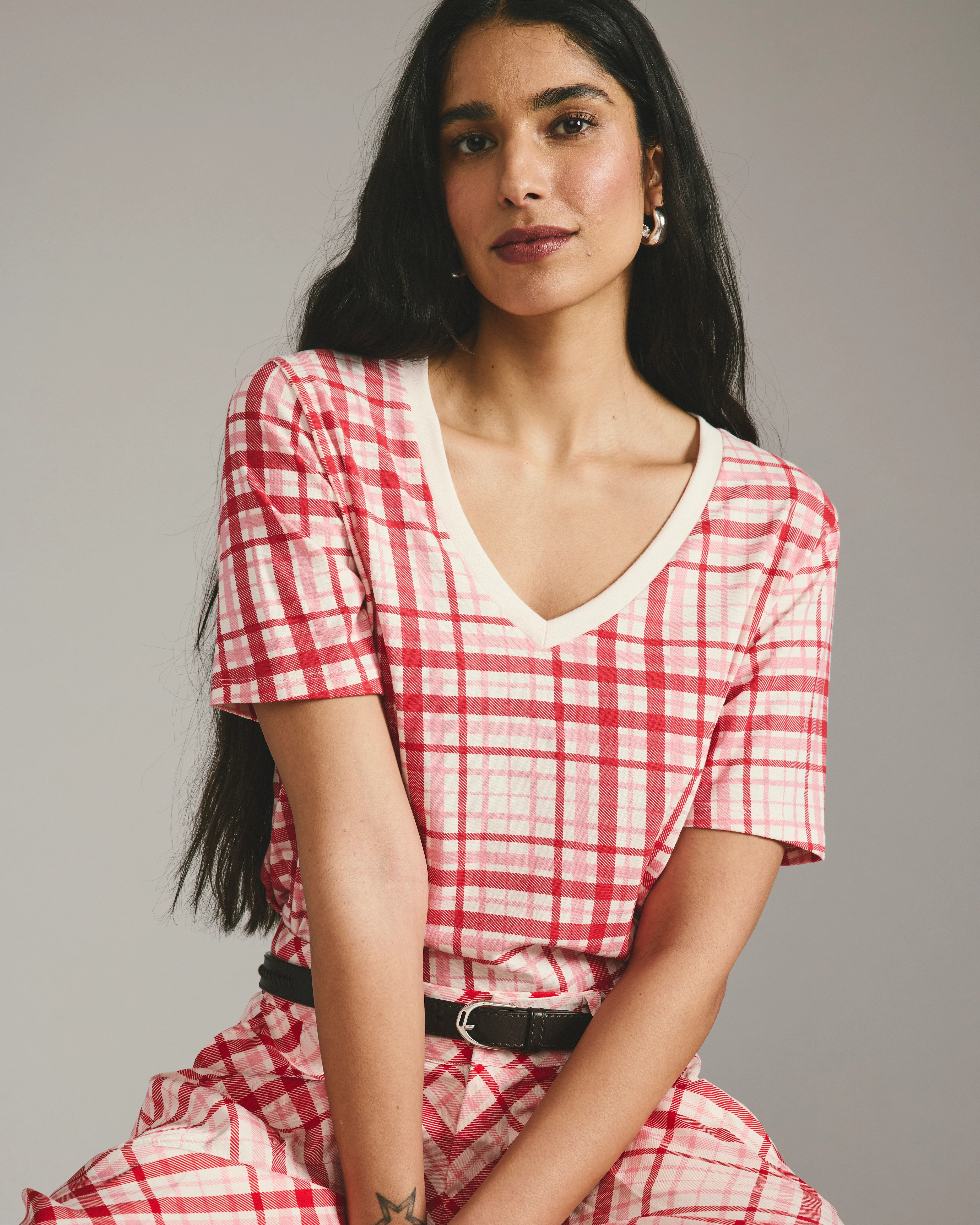 V Rex - Red Plaid Print - Image 2