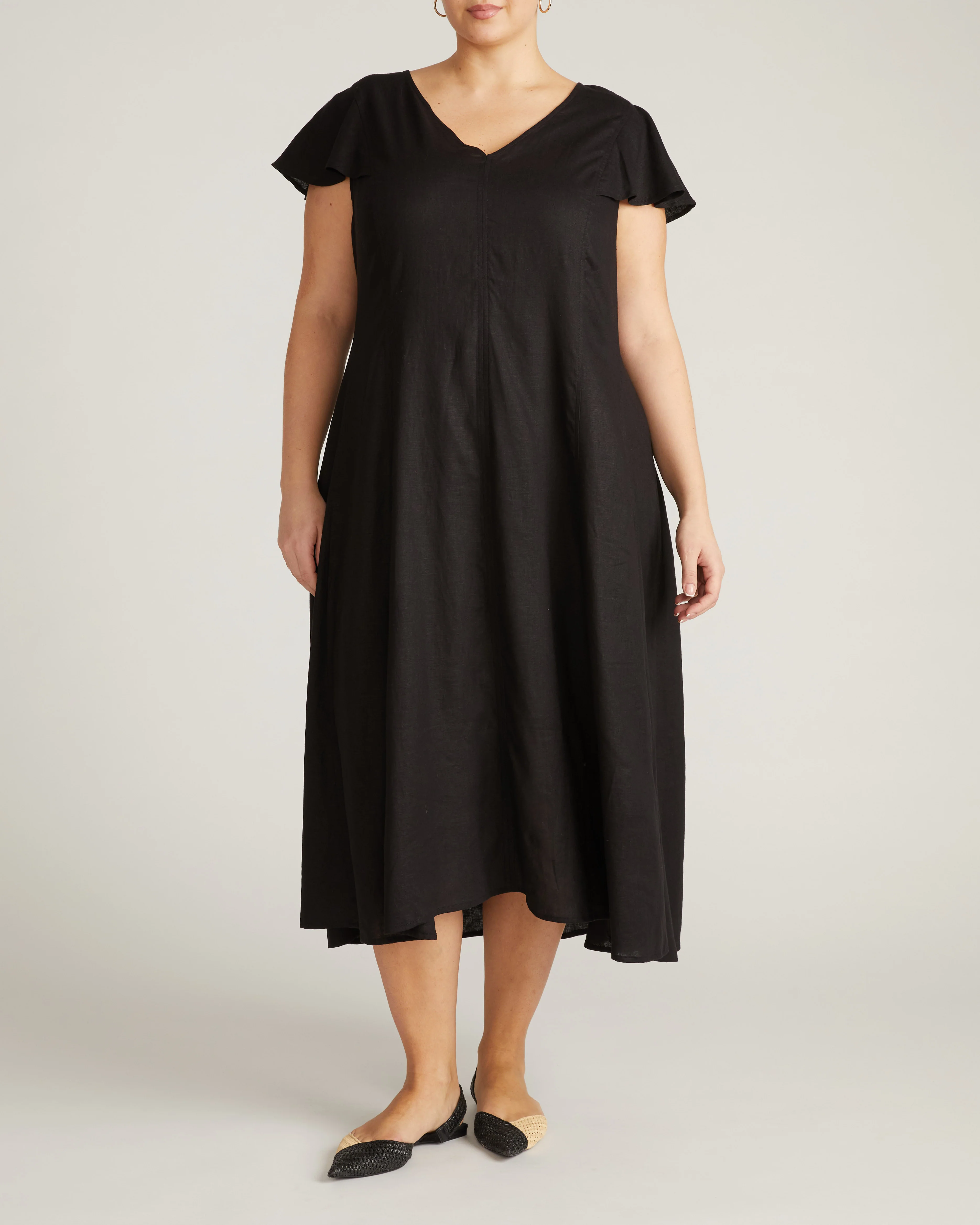 Victoria Linen Dress - Black - Image 3