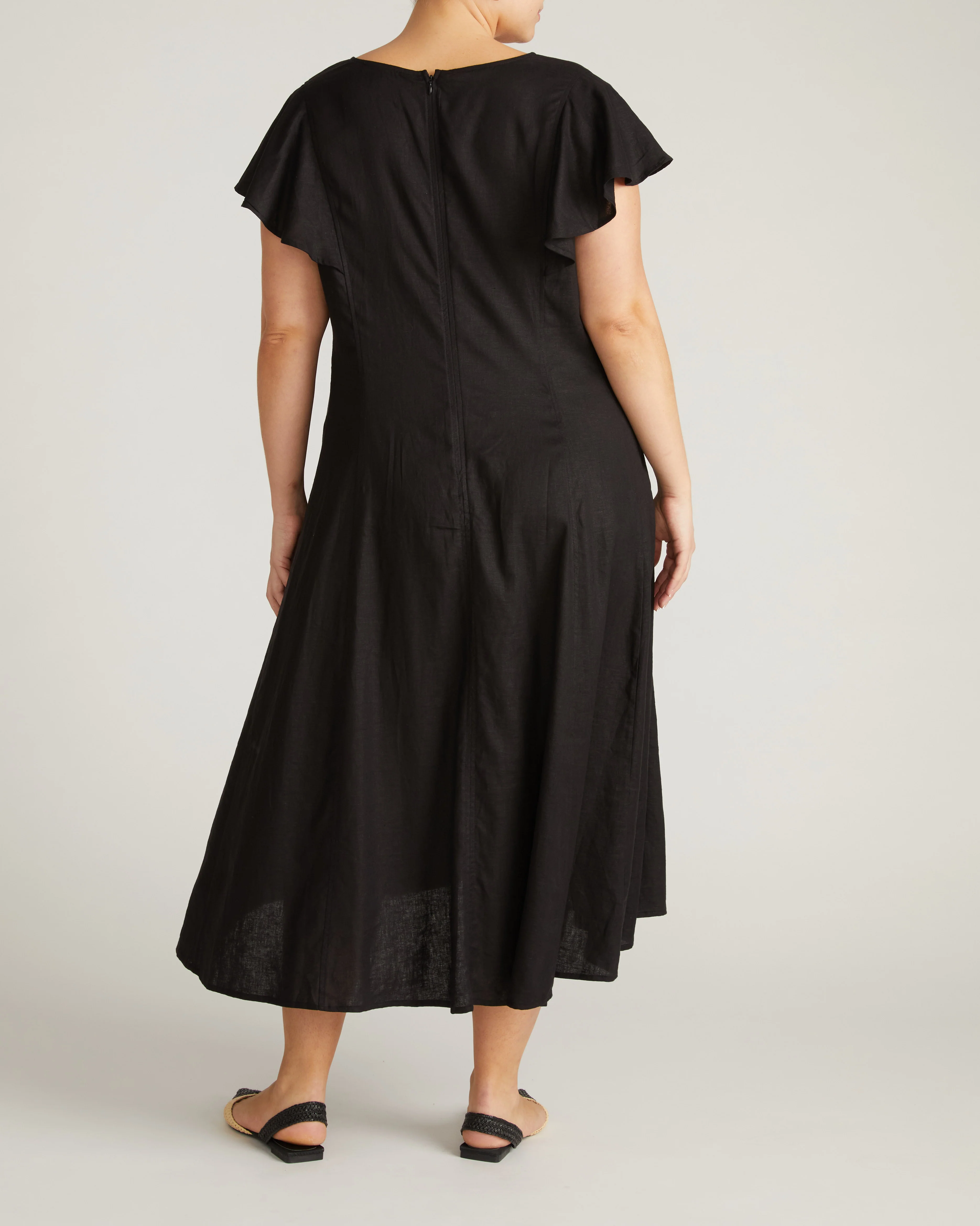 Victoria Linen Dress - Black - Image 5