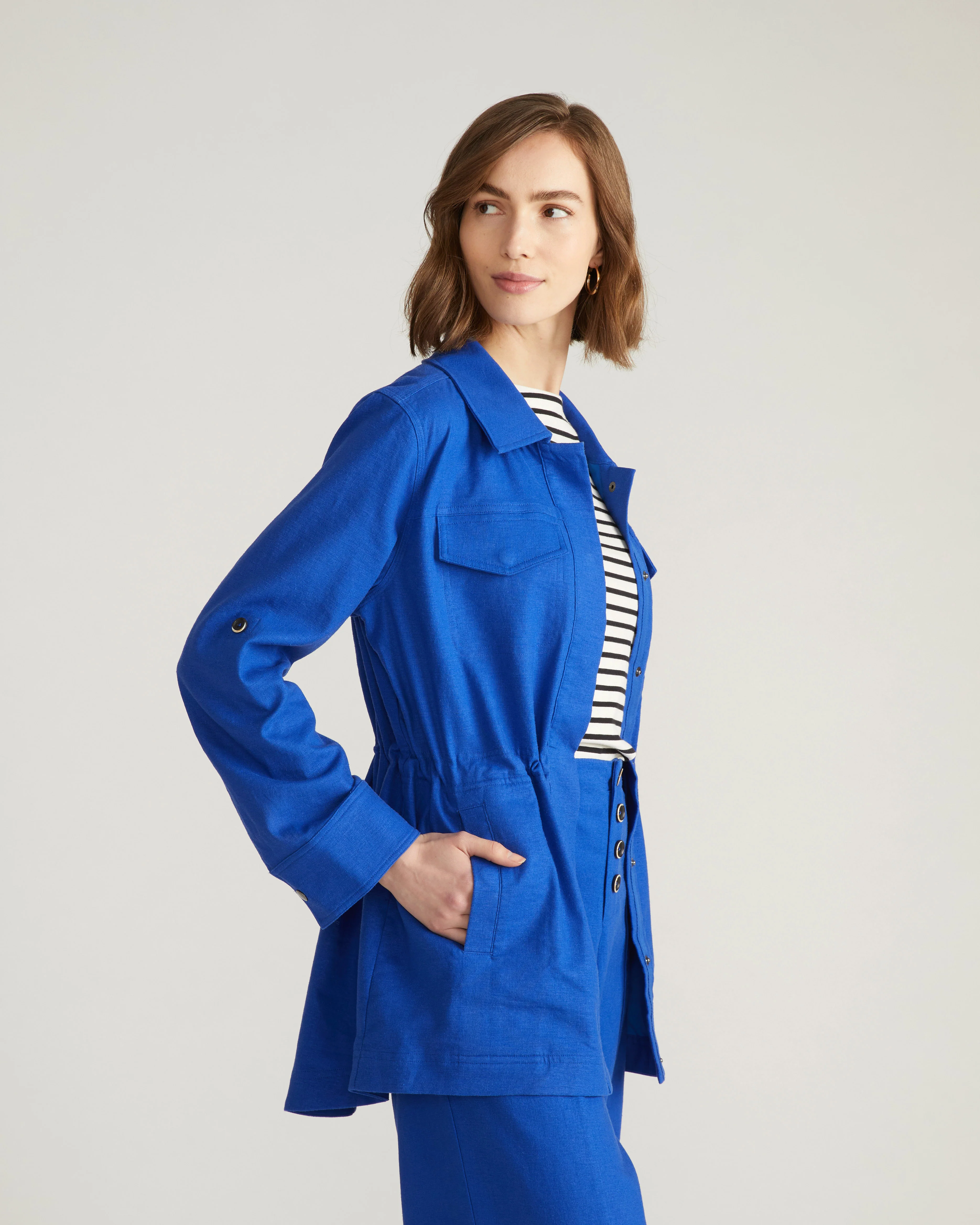 Vineyard Linen Jacket - Ultramarine - Image 3