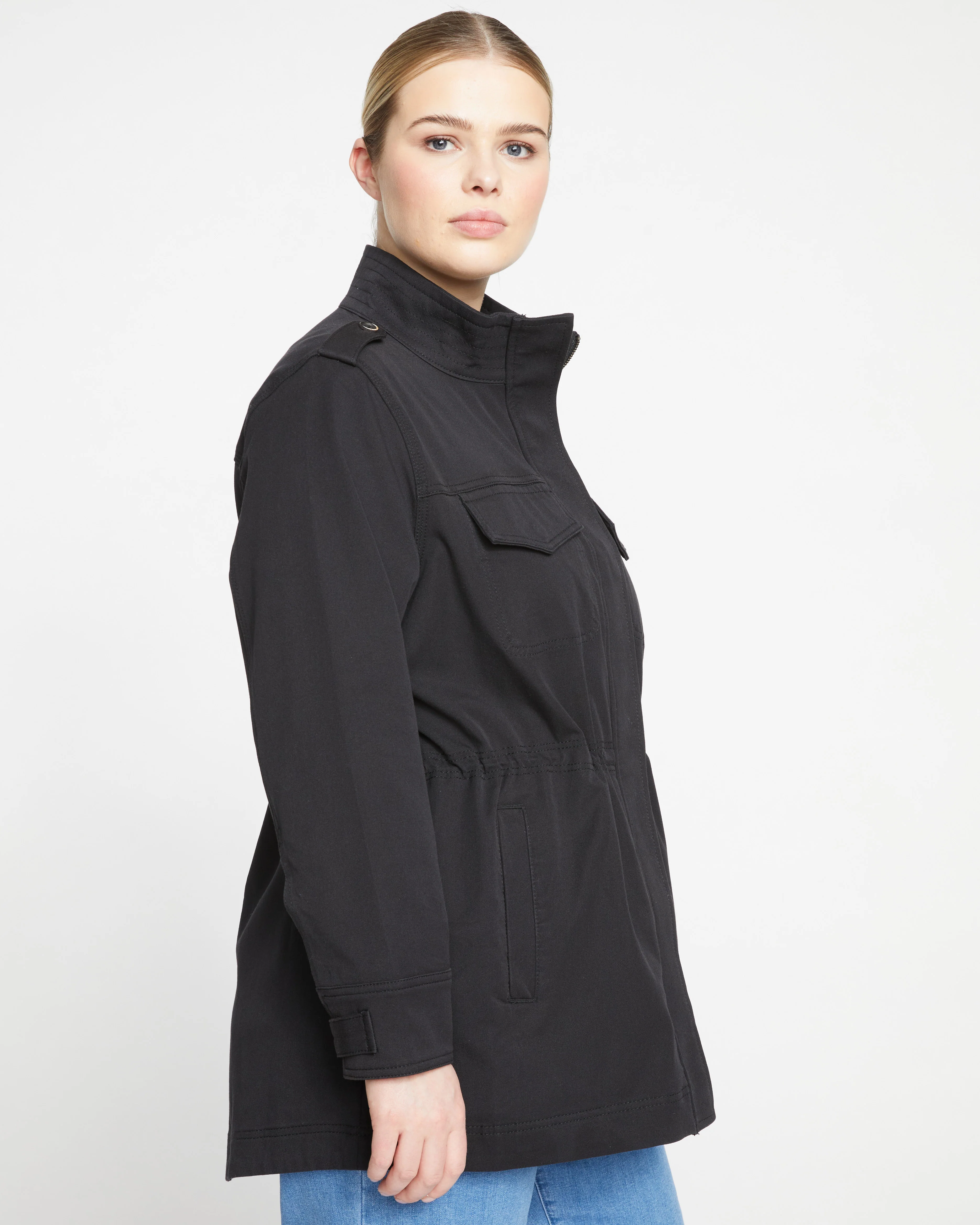 Vineyard Stretch Cotton Twill Jacket - Black - Image 3