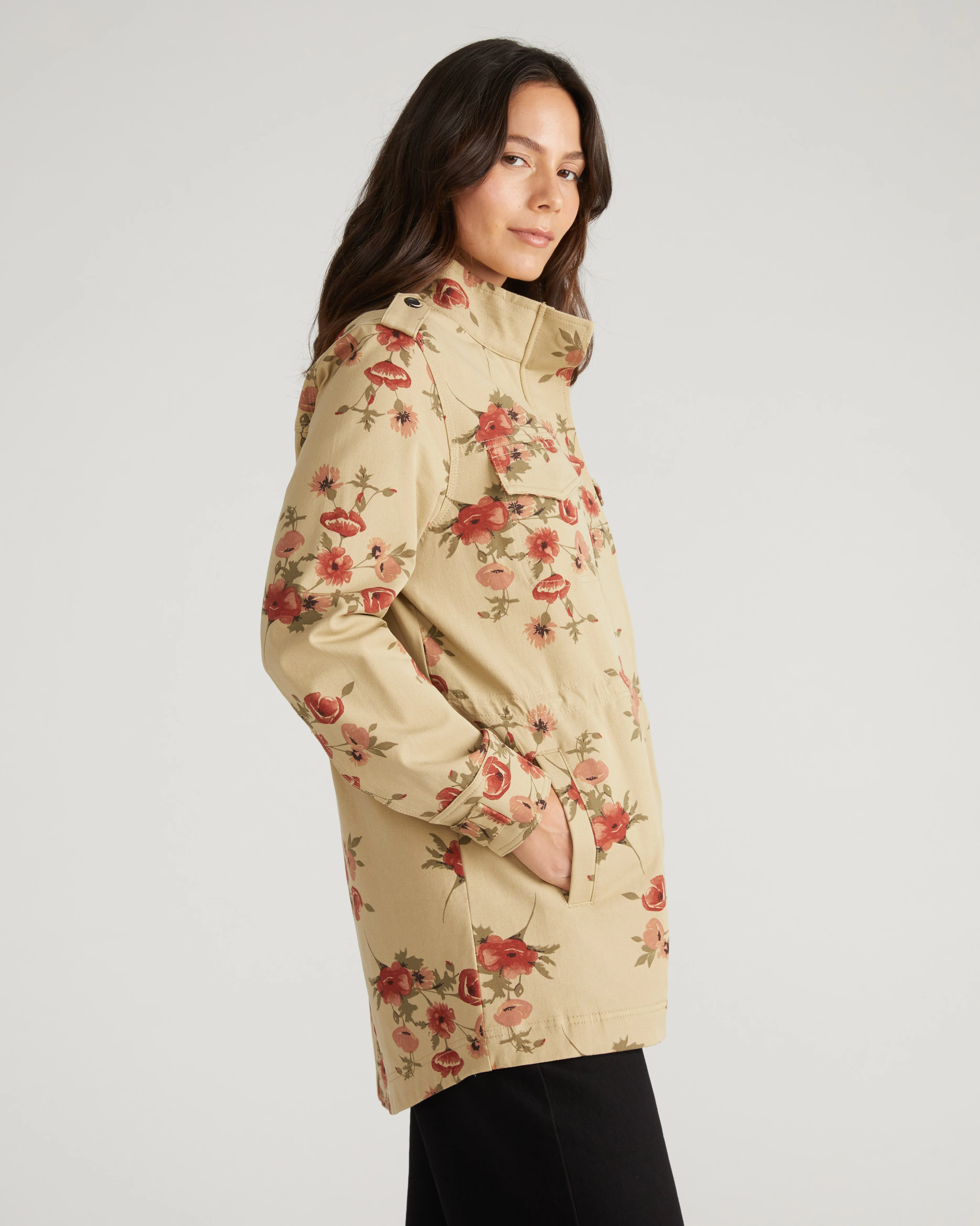 Vineyard Stretch Cotton Twill Jacket - Wild Flower Bouquet Print - Image 7
