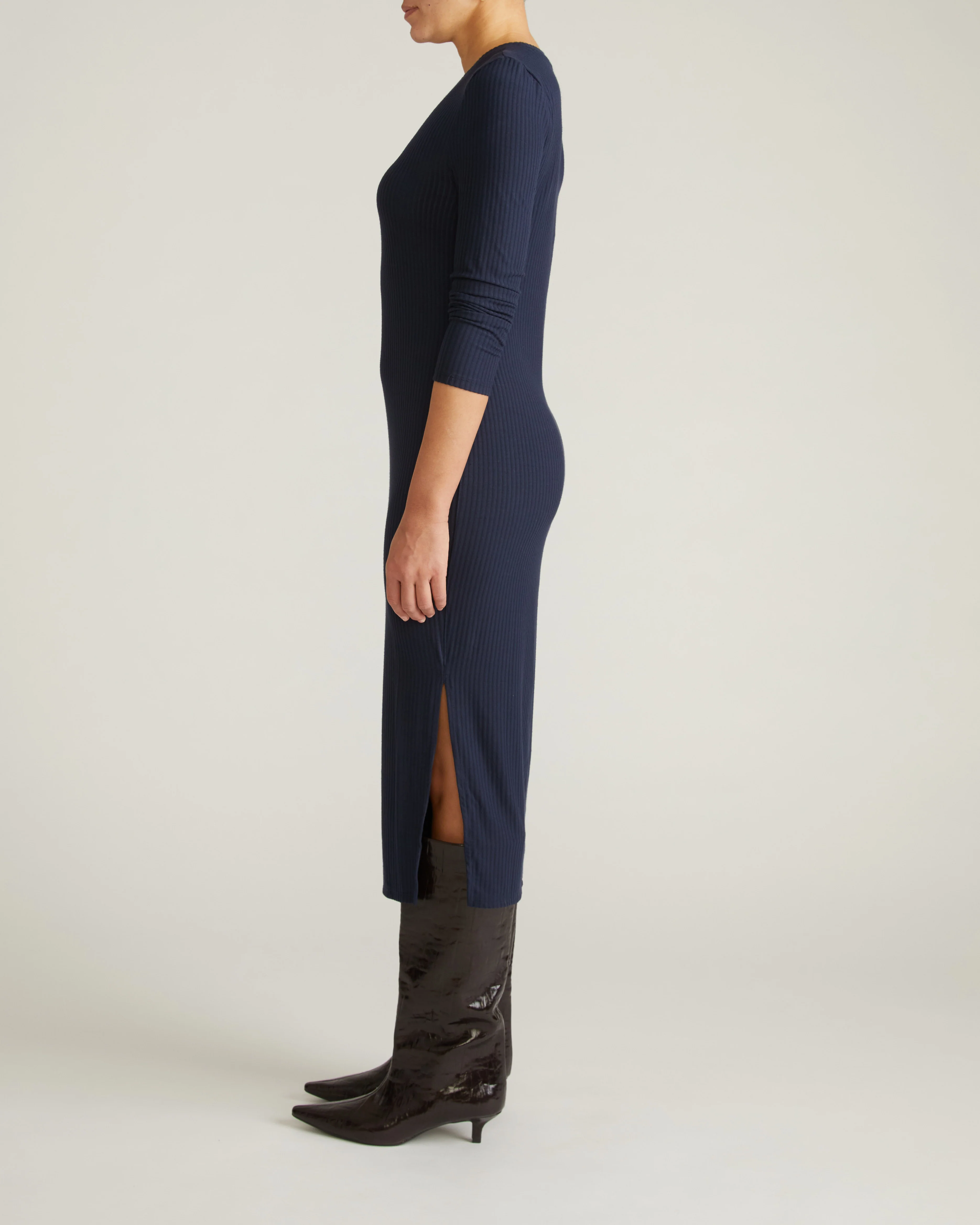 Xenia Ribbed Dress - Midnight - Image 4