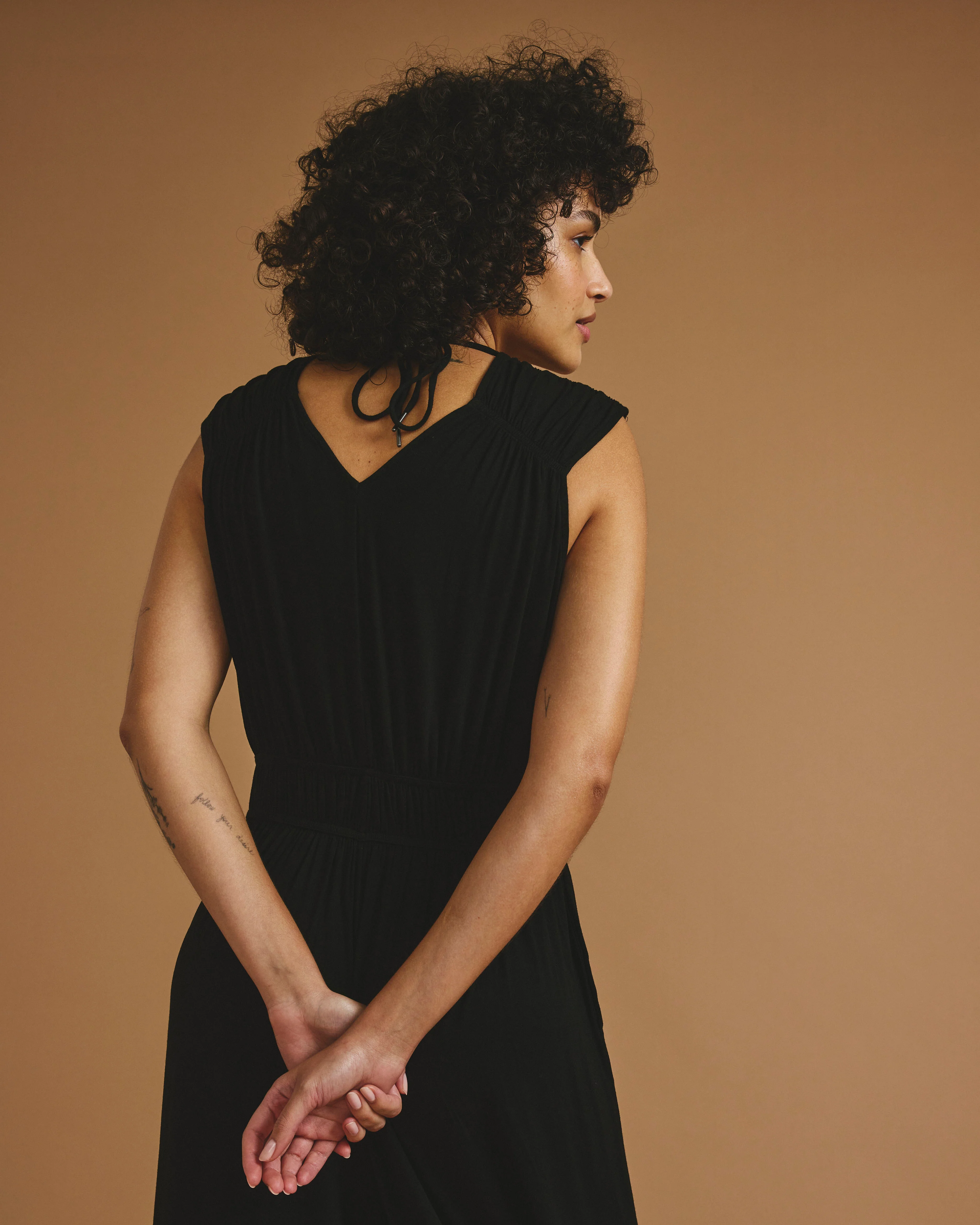 Zoey Liquid Jersey Jumpsuit - Black - Image 3