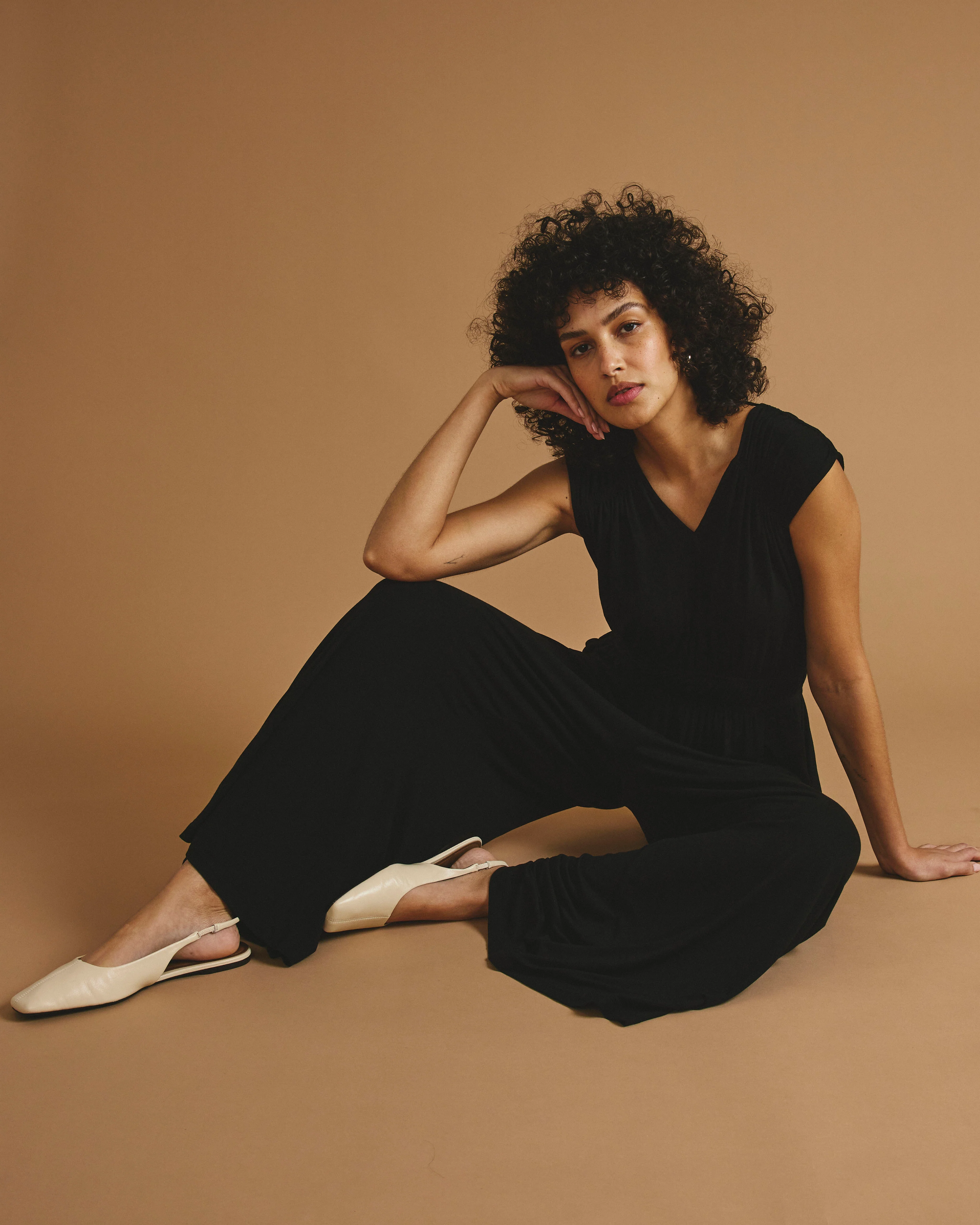 Zoey Liquid Jersey Jumpsuit - Black - Image 4