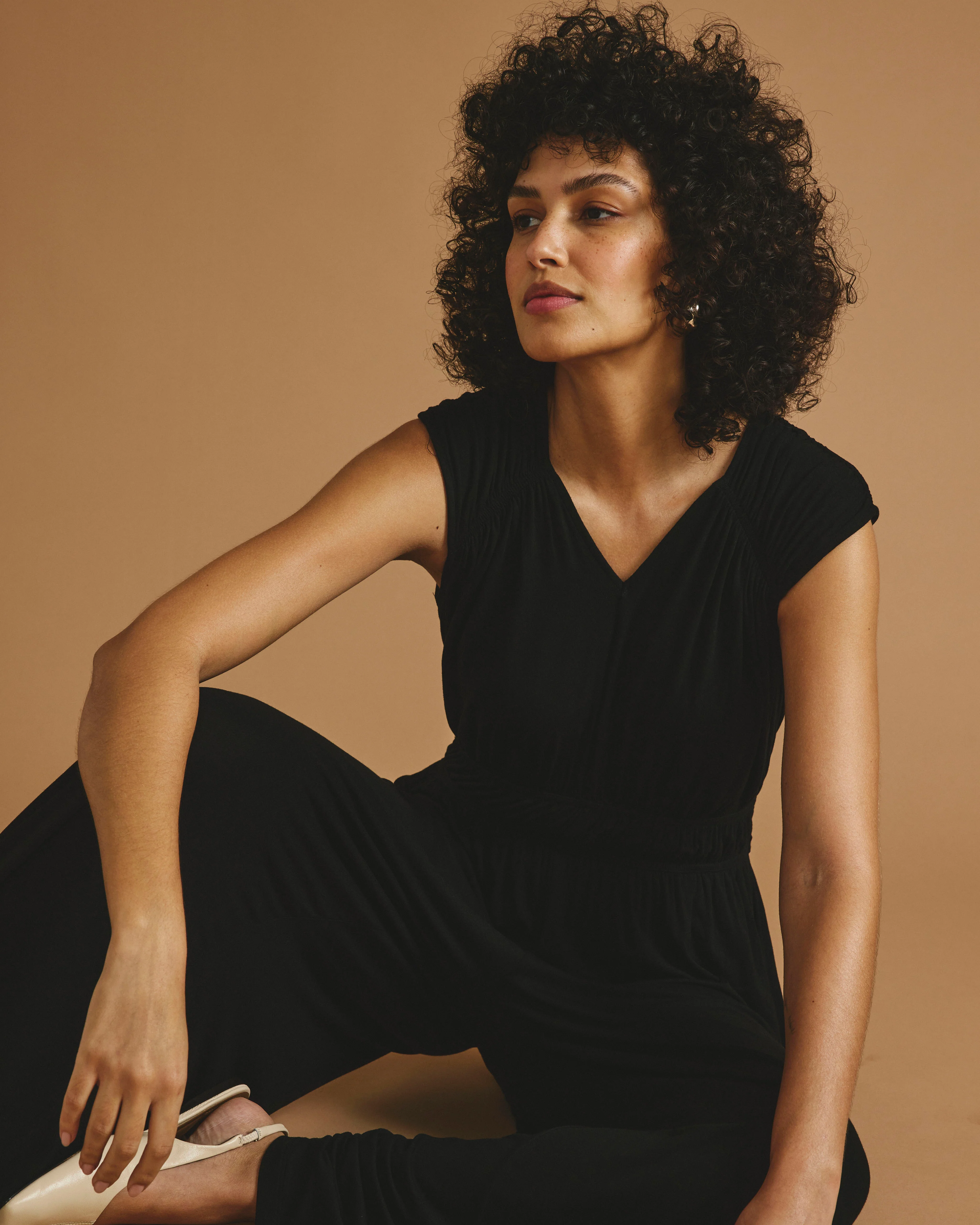 Zoey Liquid Jersey Jumpsuit - Black - Image 5