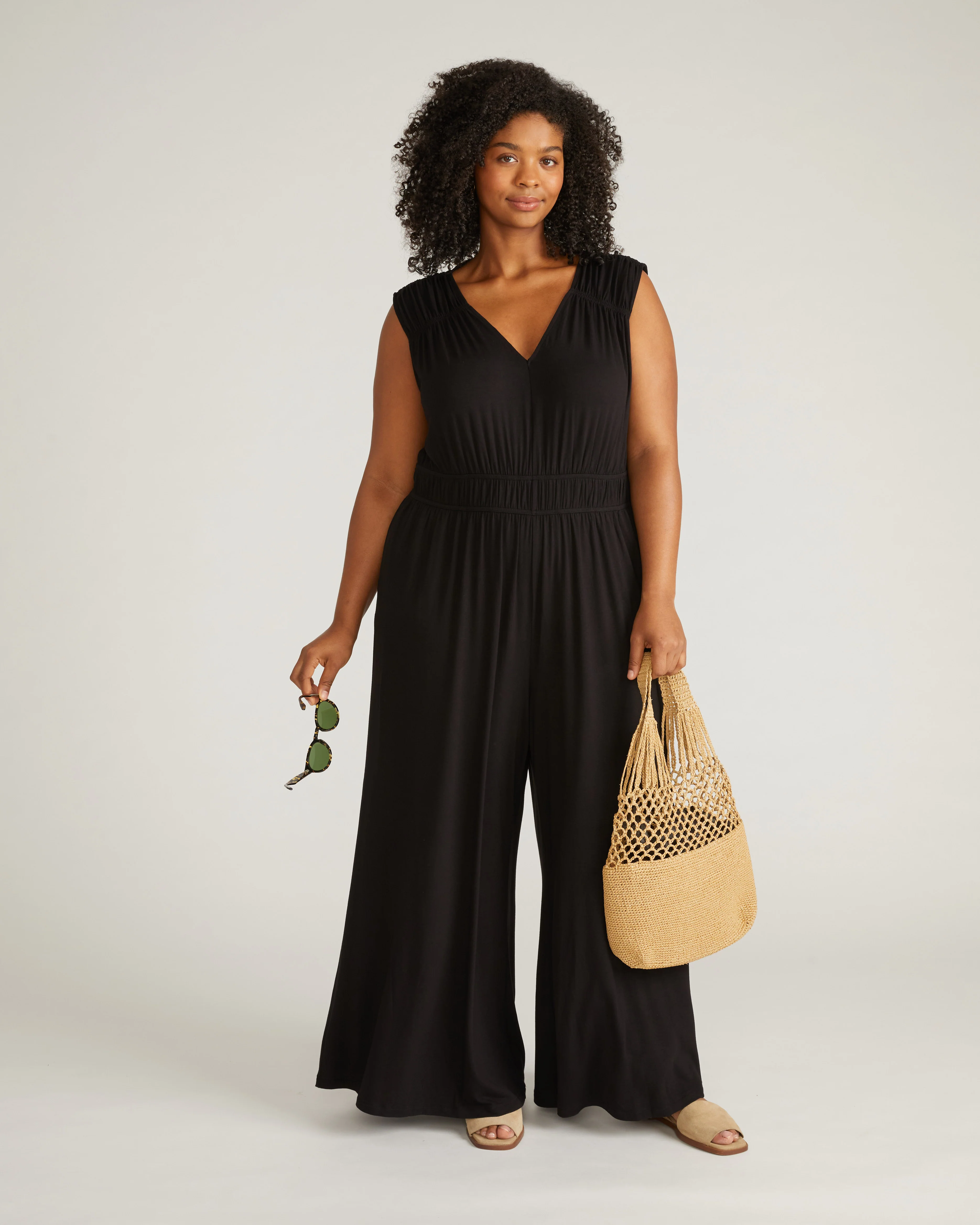 Zoey Liquid Jersey Jumpsuit - Black - Image 7
