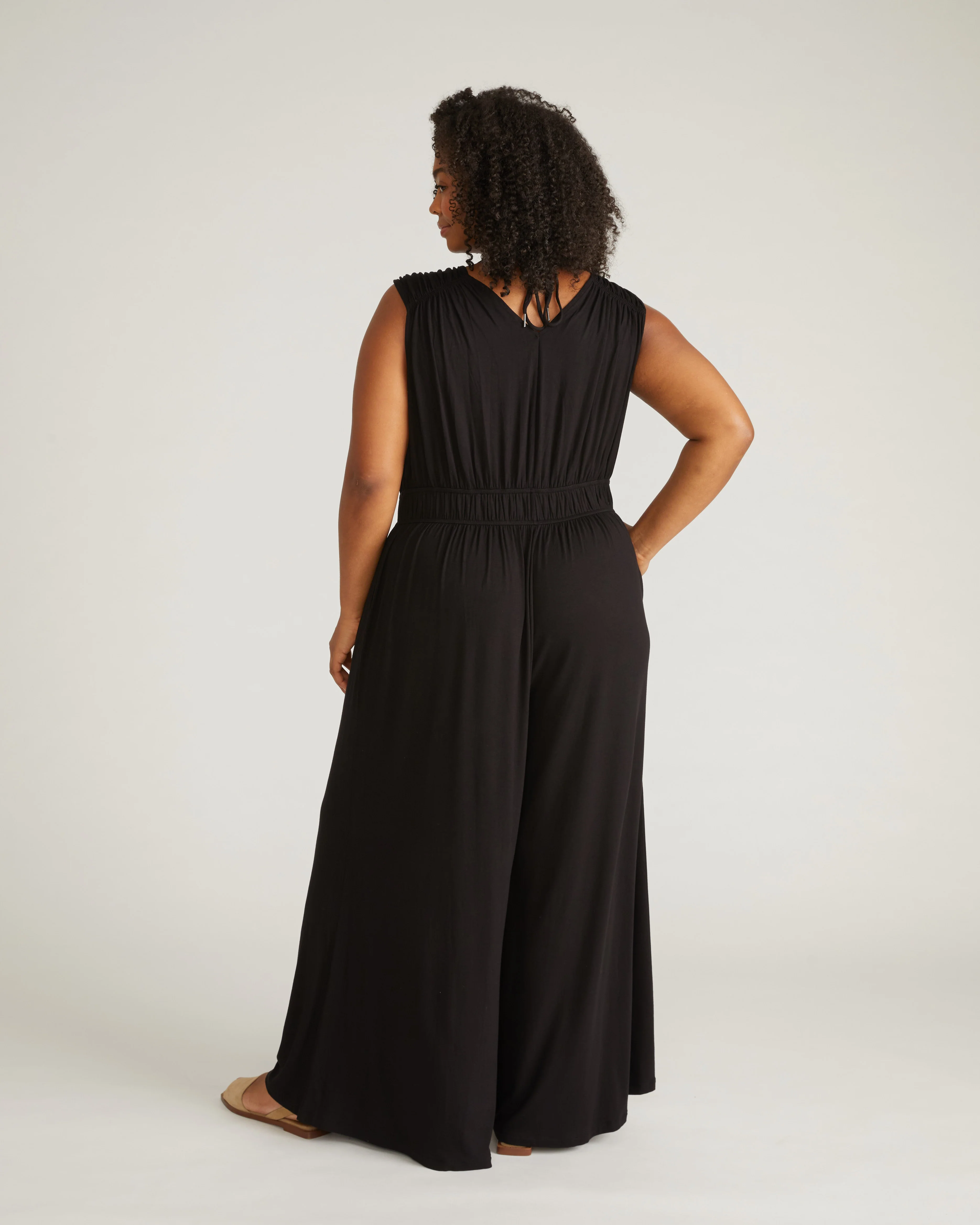Zoey Liquid Jersey Jumpsuit - Black - Image 9