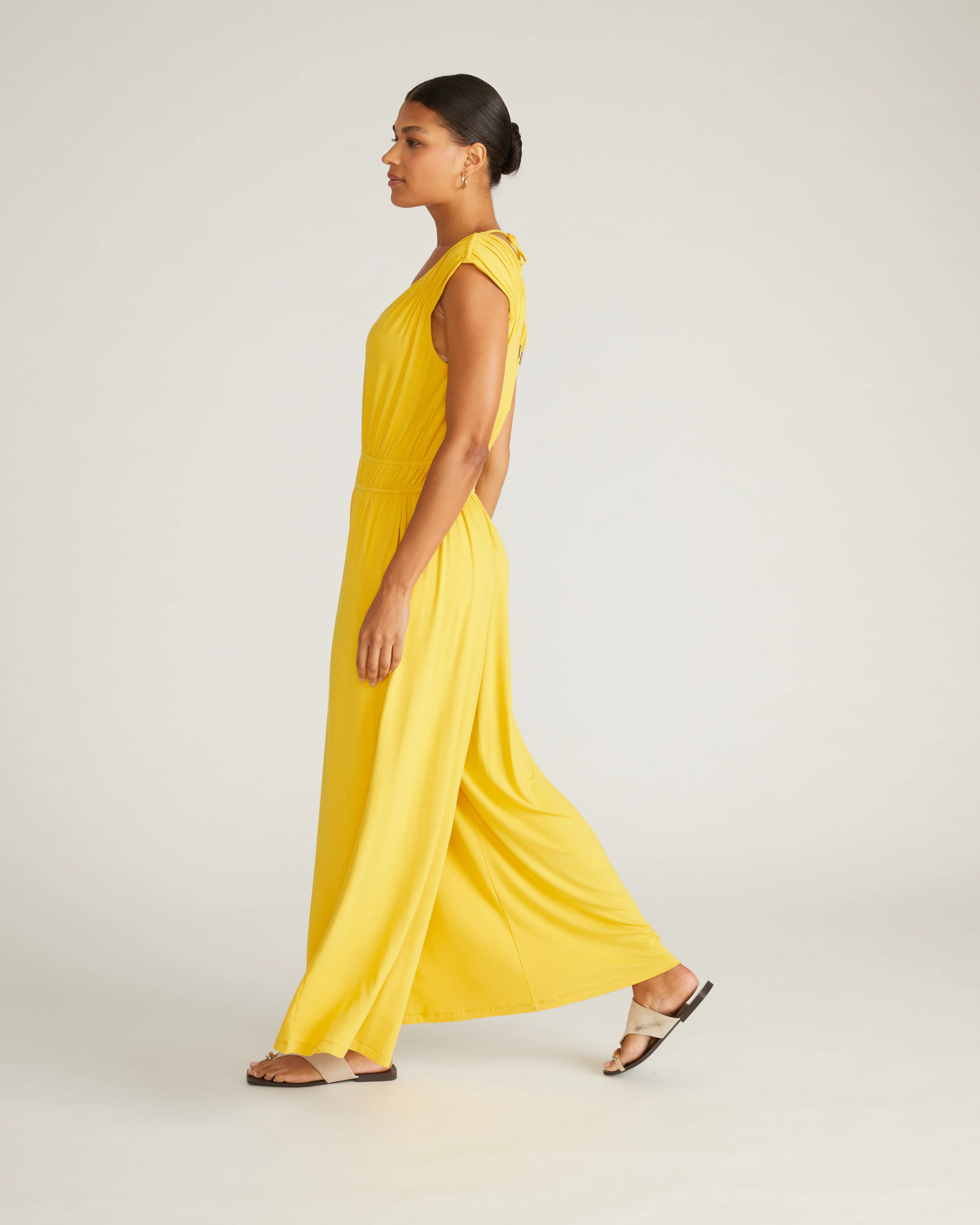 Zoey Liquid Jersey Jumpsuit - Golden Hour - Image 6