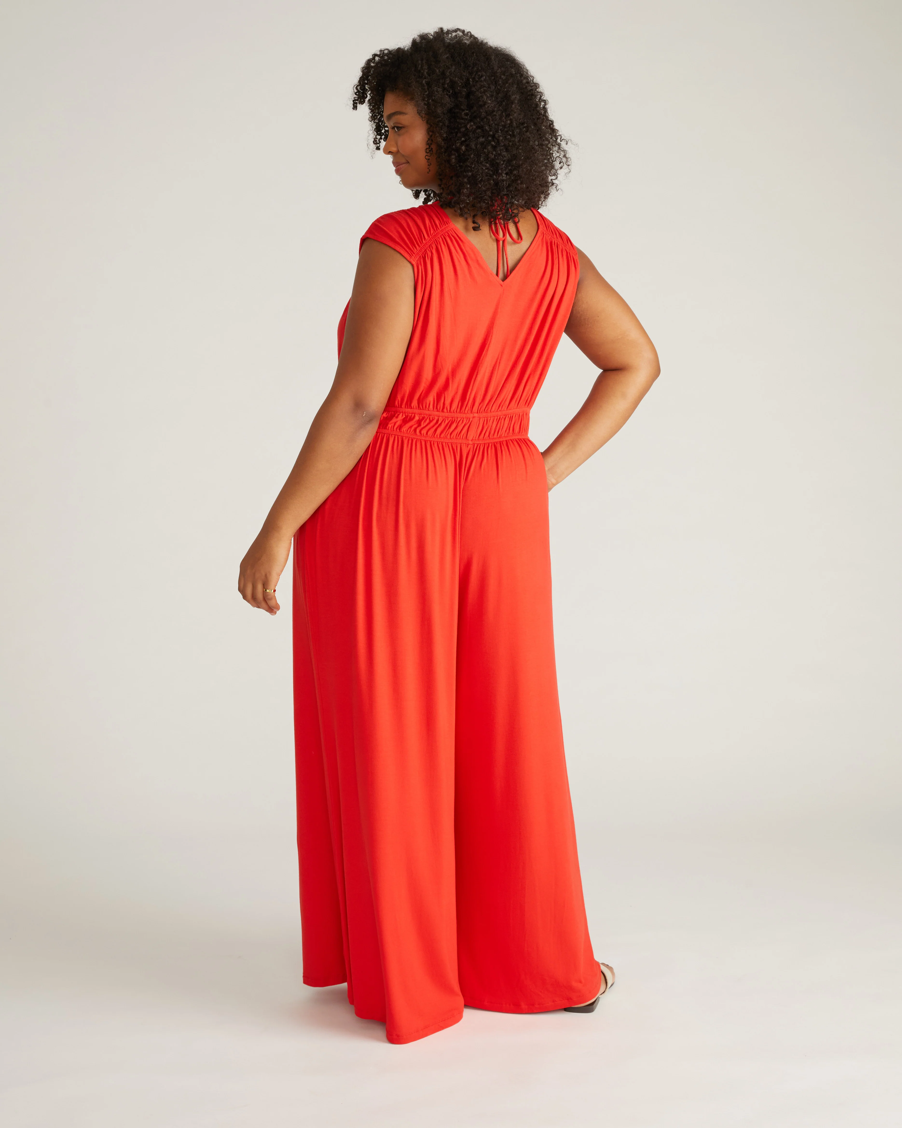 Zoey Liquid Jersey Jumpsuit - Lipstick - Image 4